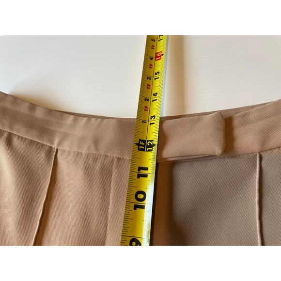Topshop Wide Leg Pants Trousers High Rise Size 8 Tan Center Crease Closet Staple - Picture 10 of 14